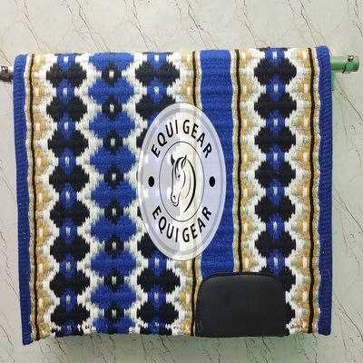 EQUIGEAR Horse Western Show Saddle pad/New Zealand Wool Western Saddle Blanket Top Wool Pad Sensor Flex (Customization Available) a16 (34x32)