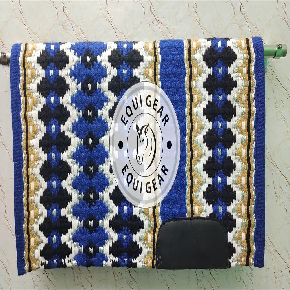 EQUIGEAR Horse Western Show Saddle pad/New Zealand Wool Western Saddle Blanket Top Wool Pad Sensor Flex (Customization Available) a16 (34x32)