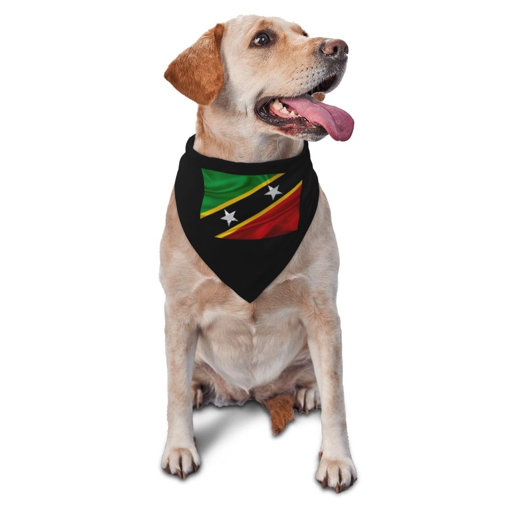 Saint Kitts and Nevis Flag Dog Scarf Pet Bandana Cat Pet Bibs