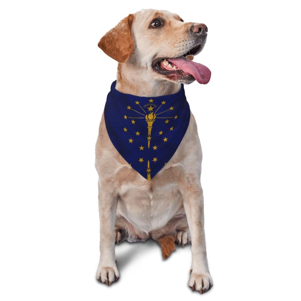 Indiana Flag Dog Scarf Pet Bandana Cat Pet Bibs