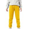 Kids Boys Girls Sweatpants Cotton Active Jogger Plush Long Pants with Pockets Winter School Casual (Yellow, 4-5 Years) view 4