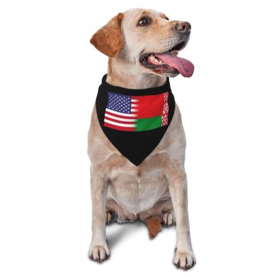 Belarus America Flag Oil Painted Dog Scarf Pet Bandana Cat Pet Bibs