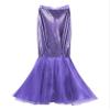 JEATHA Women Shiny Fishtail Skirt Cascading Tulle Fish Scale Print Maxi Skirt Mermaid Cosplay Costume Purple Large view 3