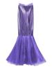 JEATHA Women Shiny Fishtail Skirt Cascading Tulle Fish Scale Print Maxi Skirt Mermaid Cosplay Costume Purple X-Large view 3