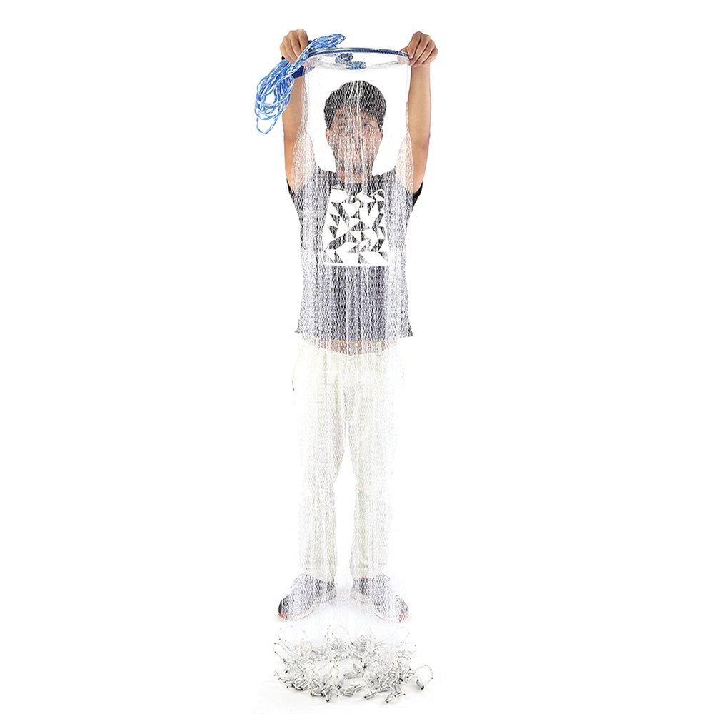 Xcello Nylon Monofilament Fishing Net, American Style Cast Hand Throw Net for Fishing Enthusiasts(4.8M-Transparent)