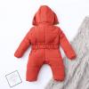 Newborn Infant Baby Snowsuits Hoodie Jumpsuit Boys Girls Winter Warm Padded Thick Coat Outfit (Orange-1, 0-3 Months) view 4