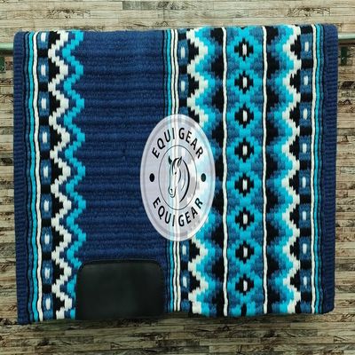 EQUIGEAR Horse Western Show Saddle pad/New Zealand Wool Western Saddle Blanket Top Wool Pad Sensor Flex (Customization Available) a18 (34x40)