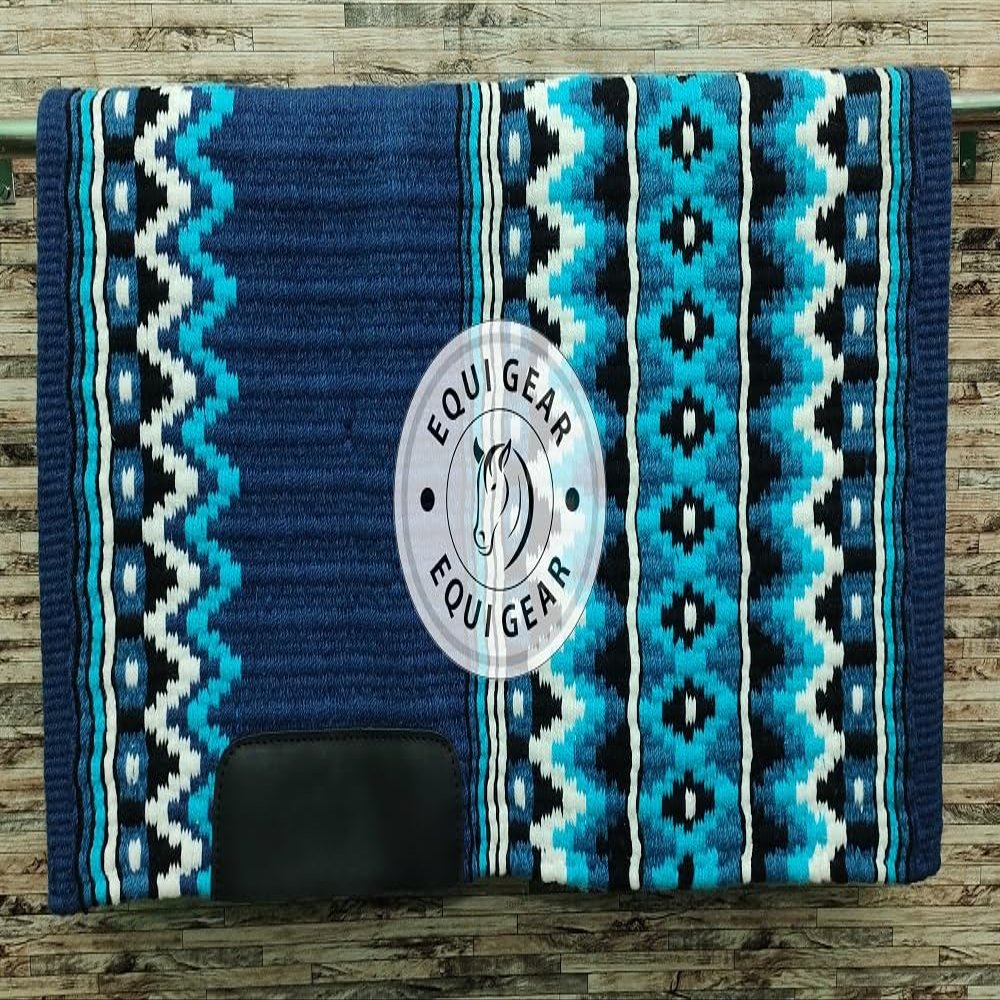 EQUIGEAR Horse Western Show Saddle pad/New Zealand Wool Western Saddle Blanket Top Wool Pad Sensor Flex (Customization Available) a18 (34x40)