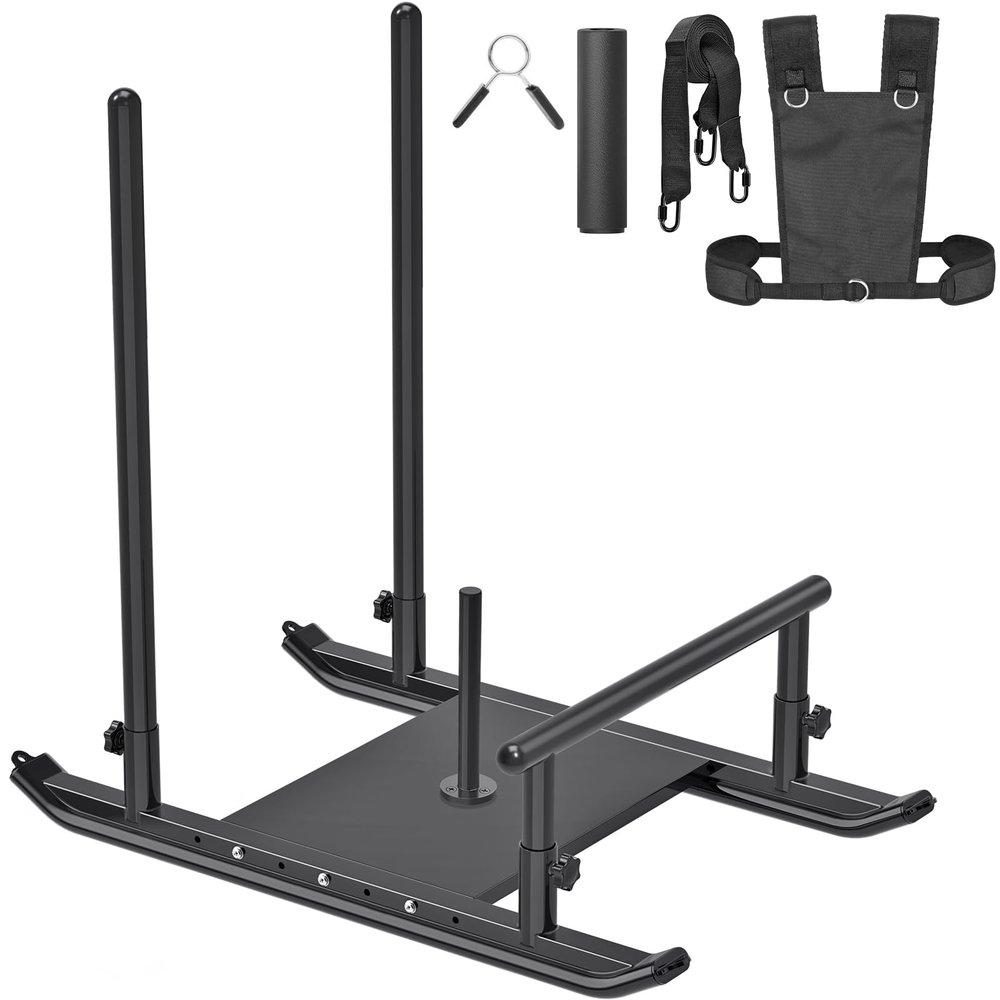 Kipika Weight Sled, Workout Sled, Fitness Strength Training Sled, Speed Training Sled for Athletic Exercise, Speed Improvement, Easily Through Obstacles, Suitable for 1" & 2" Weight Plate (G- Black)