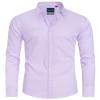 Alimens & Gentle Men's Light Purple Dress Shirt Slim Fit Long Sleeve Stain Shield Button Down Shirts Prom Wedding S view 1