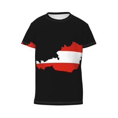 Austria Flag Map Big Boys Girls Tees 3D Printed Short Sleeve Youth T Shirts Top