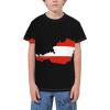 Austria Flag Map Big Boys Girls Tees 3D Printed Short Sleeve Youth T Shirts Top view 2