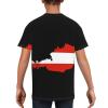 Austria Flag Map Big Boys Girls Tees 3D Printed Short Sleeve Youth T Shirts Top view 3