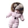 Newborn Infant Baby Snowsuits Hoodie Jumpsuit Boys Girls Winter Warm Padded Thick Coat Outfit (Pink-3, 9-12 Months) view 1
