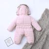 Newborn Infant Baby Snowsuits Hoodie Jumpsuit Boys Girls Winter Warm Padded Thick Coat Outfit (Pink-3, 9-12 Months) view 4