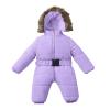Infant Boys Girls Snowsuit Outerwear Jumpsuit Baby Coat Jacket with Adjustable Belt Hooded (Purple-3, 6-9 Months) view 3