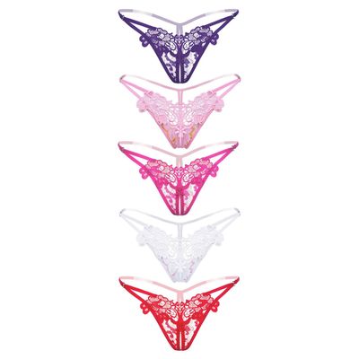 10AGIRL Women's Black Charming Thong Lingerie lace G-String T-Back Panties Strappy Body Harness Panties Gift for Valentine