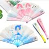 ZUMAHA Portable Summer Hand Fan Mini Chinese Style Cartoon Handheld Fan Small Fan Children Student Folding Fan Portable Female Portable Cute Cool view 3