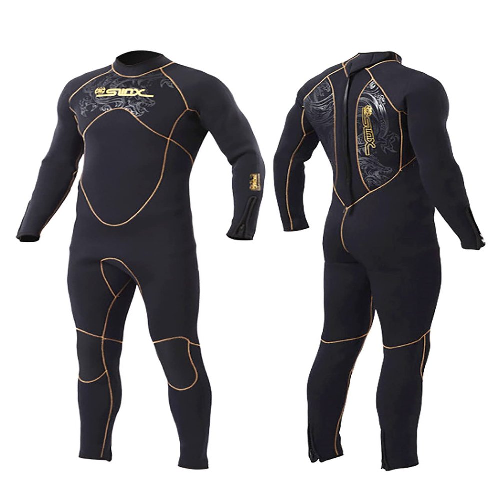 clhjinruoliu Men's Wetsuits 5MM Neoprene Back Zip Full Body Surfing Dive Skin for Spearfishing, Snorkeling, Surfing, Canoeing, Scuba Diving Suits,L