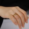 UNIFT Eye of Horus Ankh Cross Rings for Women Men Stainless Steel Ancient Egyptian Cross The Eye of Horus Ring Protection Jewelry (6, gold) view 2