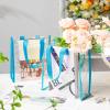 Paterr 20 Pack Plastic Clear Tote Bags 10 x 10 x 4 Inch Stadium Approved Gift Bag with Handles for Women Sports Work Travel (Light Blue) view 3