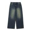 Men's Hip Hop Retro Jeans Relaxed Fit Daily Loose Fit Denim Pants Casual Classic Straight Jeans (32,Blue) view 1