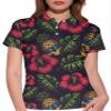 HIVICHI Funny Hawaiian Golf Shirts for Women Pineapple Skull Tropical Print Crazy Polo Shirt, 5X-Large, Aop-wpol-11699 view 1