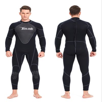 clhjinruoliu Men's 1.5MM Full Body Surfing Wetsuit, Keep Warm Ultra Stretch Flatlock Jumpsuit Back Zip for Surfing Diving Snorkeling and Swimming,S