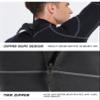 clhjinruoliu Men's 1.5MM Full Body Surfing Wetsuit, Keep Warm Ultra Stretch Flatlock Jumpsuit Back Zip for Surfing Diving Snorkeling and Swimming,S view 4