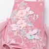 Baby Girls 1st Birthday Outfit Fall Winter Velvet Romper Ruffle Sleeveless Backless Princess Party Tutu Dress Headband Boho Embroidery Cake Smash Clothes for Photo Shoot Dusty Pink 18-24 Months view 4