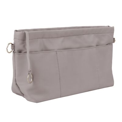 Muka Purse Organizer Insert, Nylon Tote Organizer Insert with 13 Pockets, Handbag Organizer for Tote bag, Gray Large
