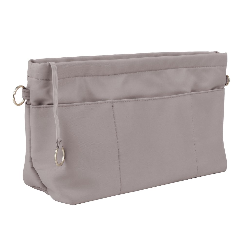 Muka Purse Organizer Insert, Nylon Tote Organizer Insert with 13 Pockets, Handbag Organizer for Tote bag, Gray Large