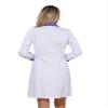 Alvivi Professional Lab Coat for Women Full Sleeve Medical Coat Notch Lapel Big Pockets Halloween Nurse Uniform Purple Curved Lapel Medium view 2