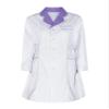 Alvivi Professional Lab Coat for Women Full Sleeve Medical Coat Notch Lapel Big Pockets Halloween Nurse Uniform Purple Curved Lapel Medium view 3