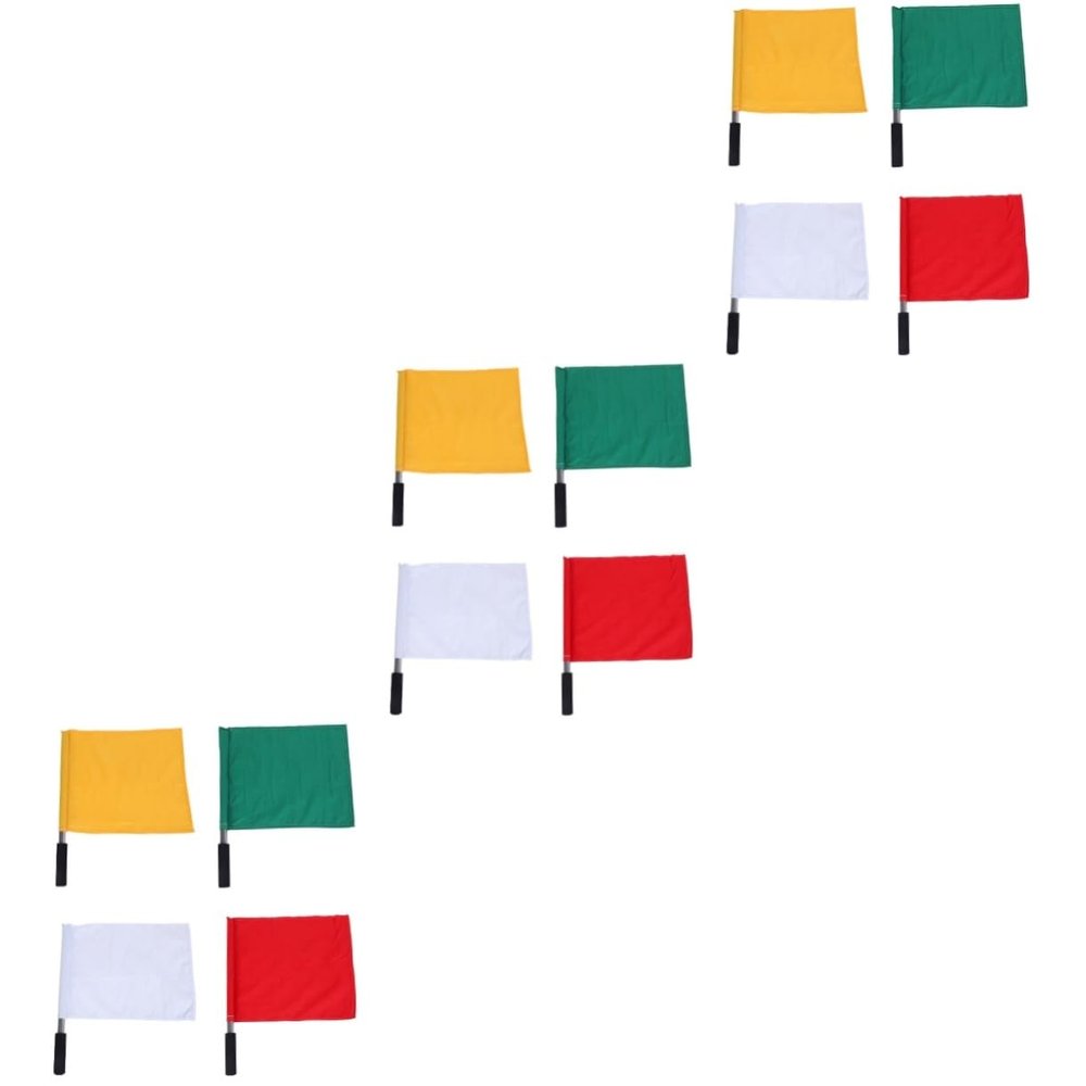 12 pcs hand waving flag flag mini soccer ball mini football mini flags line judge flags volleyball mini Racing Flag soccer referee flags Signal Flags waving flag for racing/2338
