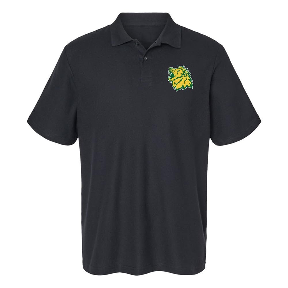 Campus Lab Missouri Southern State University Primary Logo Men's Adult 100% Cotton Knit Polo Shirt, Black, 2X-Large
