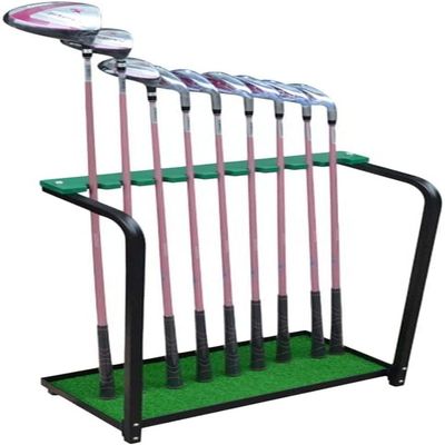 ZARUX Metal Golf Club Rack Organizer, Hold 9 Clubs, Indoor Outdoor Floor Stand Golf Clubs Shelf Organizer Equipment Storage, Golf Putter Rack