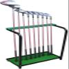 ZARUX Metal Golf Club Rack Organizer, Hold 9 Clubs, Indoor Outdoor Floor Stand Golf Clubs Shelf Organizer Equipment Storage, Golf Putter Rack view 1
