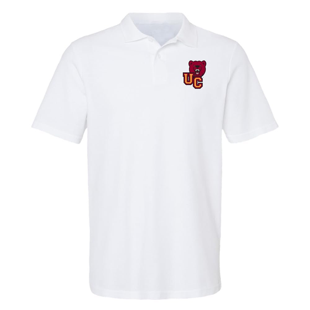 Campus Lab Ursinus College Primary Logo Men's Adult 100% Cotton Knit Polo Shirt, White, 2X-Large