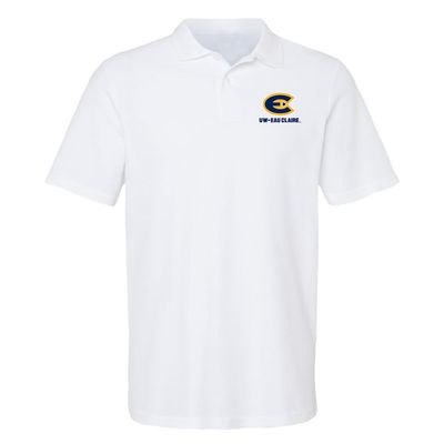University of Wisconsin-Eau Claire Primary Logo Men's Adult 100% Cotton Knit Polo Shirt, White, 3X-Large