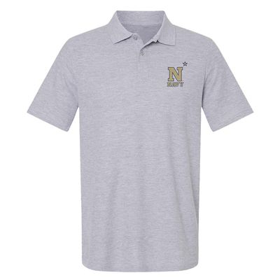 Campus Lab US Naval Academy P-Logo Men's Adult 100% Cotton Knit Polo Shirt, Athletic Heather, 3X-Large
