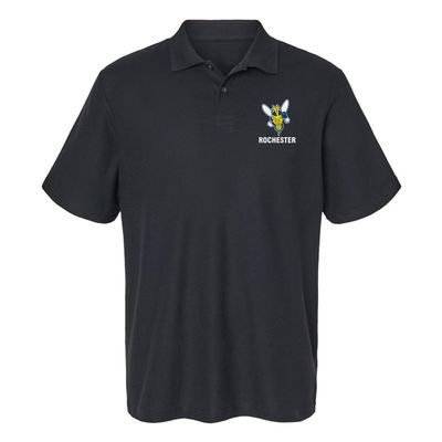 Campus Lab University of Rochester Primary Logo Men's Adult 100% Cotton Knit Polo Shirt, Black, 2X-Large