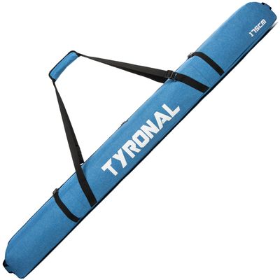 TYRONAL Ski Bag for Air Travel,Single Ski Carry Bag With Fully Padded Protection,Water-Resistant and Durable Fits Up From 175cm to 190cm Skis. (BLUE, 190CM)