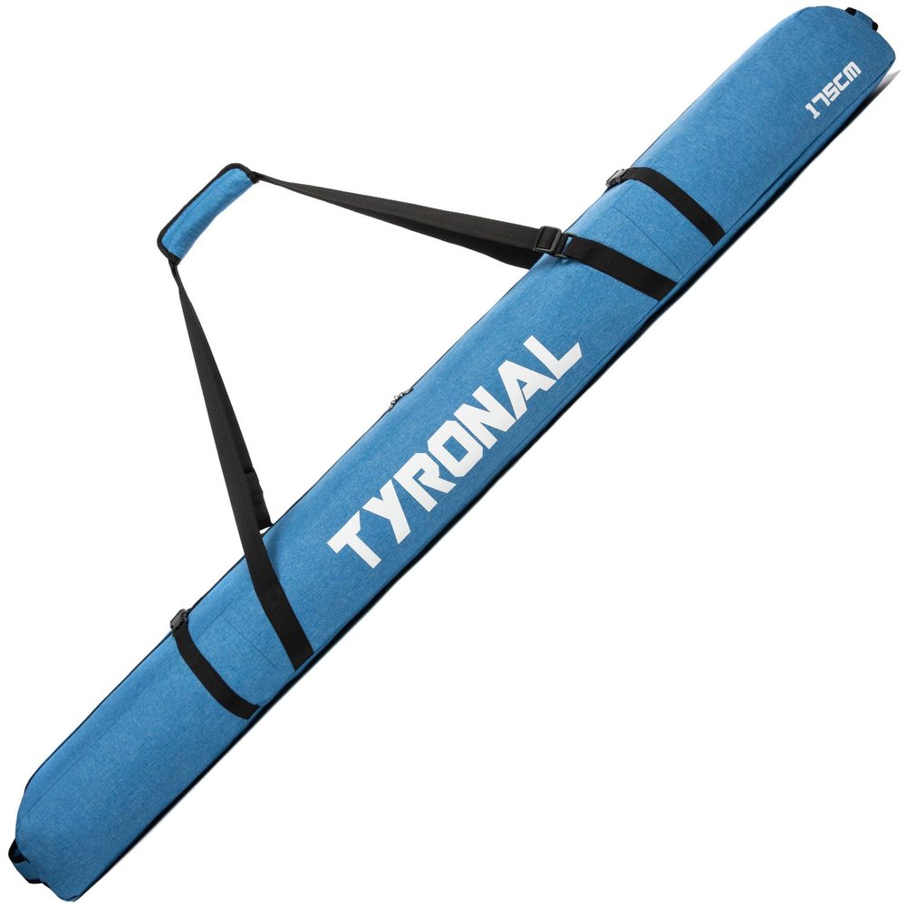 TYRONAL Ski Bag for Air Travel,Single Ski Carry Bag With Fully Padded Protection,Water-Resistant and Durable Fits Up From 175cm to 190cm Skis. (BLUE, 190CM)