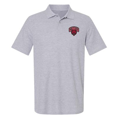 Campus Lab Central Washington University Primary Logo Men's Adult 100% Cotton Knit Polo Shirt, Athletic Heather, 3X-Large