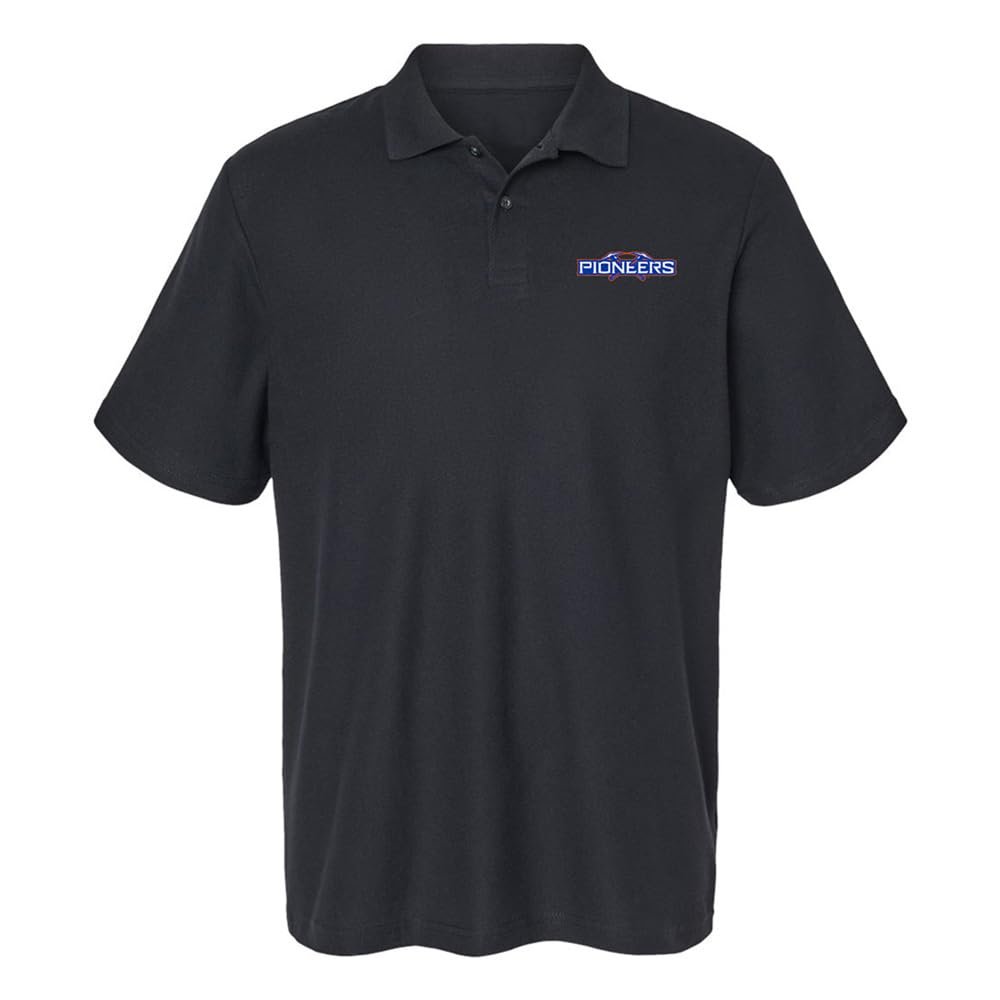 Campus Lab University of Wisconsin-Platteville Primary Logo Men's Adult 100% Cotton Knit Polo Shirt, Black, 2X-Large