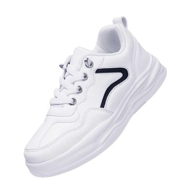 Boys Girls Tennis Shoes Kids Breathable Running Sneakers Kids Flat Soft Soled Lace up Athletic (Black, 5.5 Big Kids)