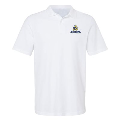 Campus Lab Madonna University Primary Logo Men's Adult 100% Cotton Knit Polo Shirt, White, 3X-Large