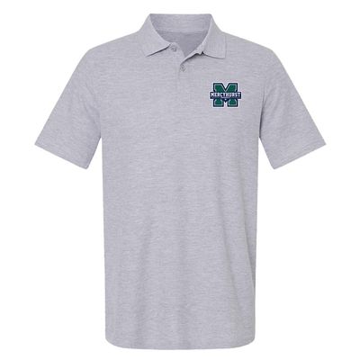 Campus Lab Mercyhurst University Primary Logo Men's Adult 100% Cotton Knit Polo Shirt, Athletic Heather, 3X-Large