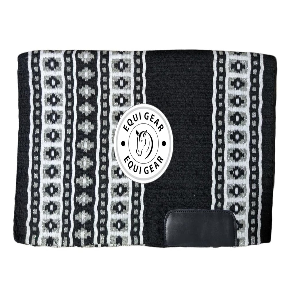 EQUIGEAR Horse Western Show Saddle pad/New Zealand Wool Western Saddle Blanket Top Wool Pad Sensor Flex (Customization Available) A21 (34x36)